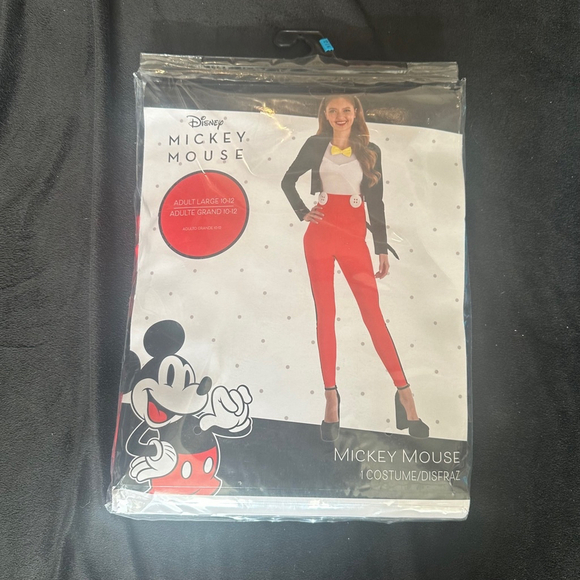Disney Mickey Mouse Adult Costume Size L Red & Black Jumpsuit Halloween Party - Picture 2 of 6